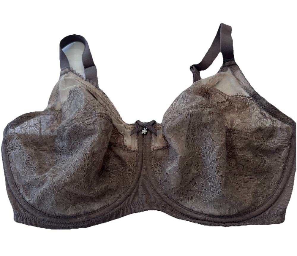 Wacoal Retro Chic Bra Taupe Lace Unlined Underwire 855186 34DDD Full Figure